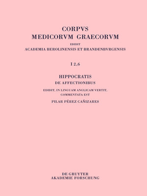 cover image of Hippocratis De affectionibus / Hippocrates, On Affections